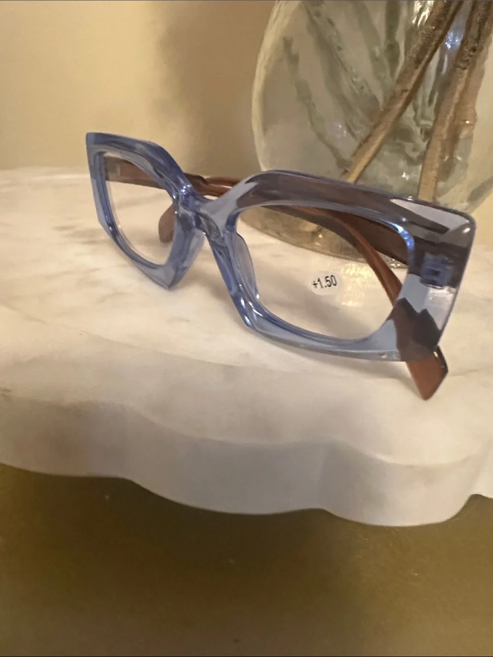 Translucent Periwinkle Cat-Eye Reading Glasses
